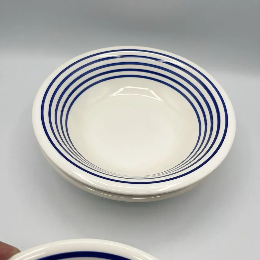 Pier 1 Blue Striped Bowls - Set of 3